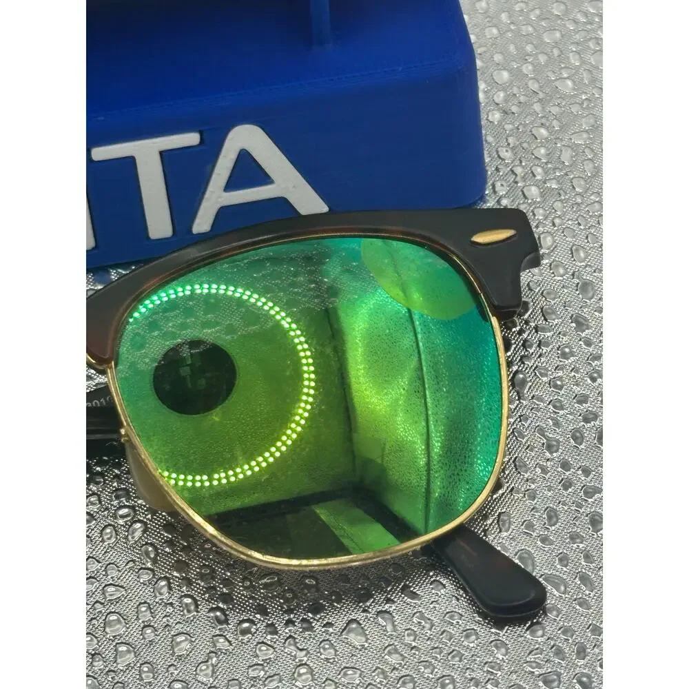 Ray-Ban Clubmaster RB3016 1145/19 Green Mirror Sunglasses 51-21 W/ Case